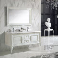 French Style Oak Furniture Wood Double Marble Sink Vanity